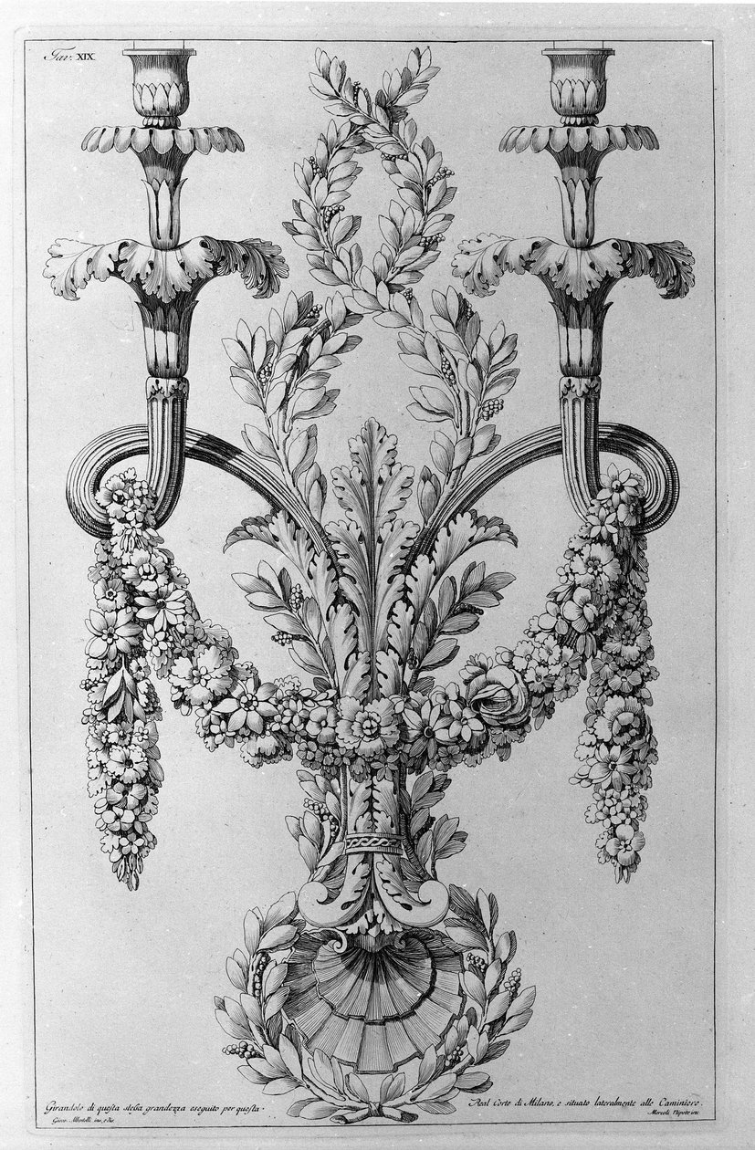 Decorações. Desenho de Giovanni Piranesi (conhecido como Piranese) (1720-1778). de Giovanni Battista Piranesi