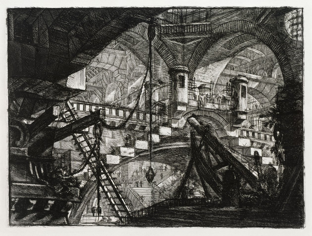 O arco com o ornamento de concha (prancha 11 em: Carceri d