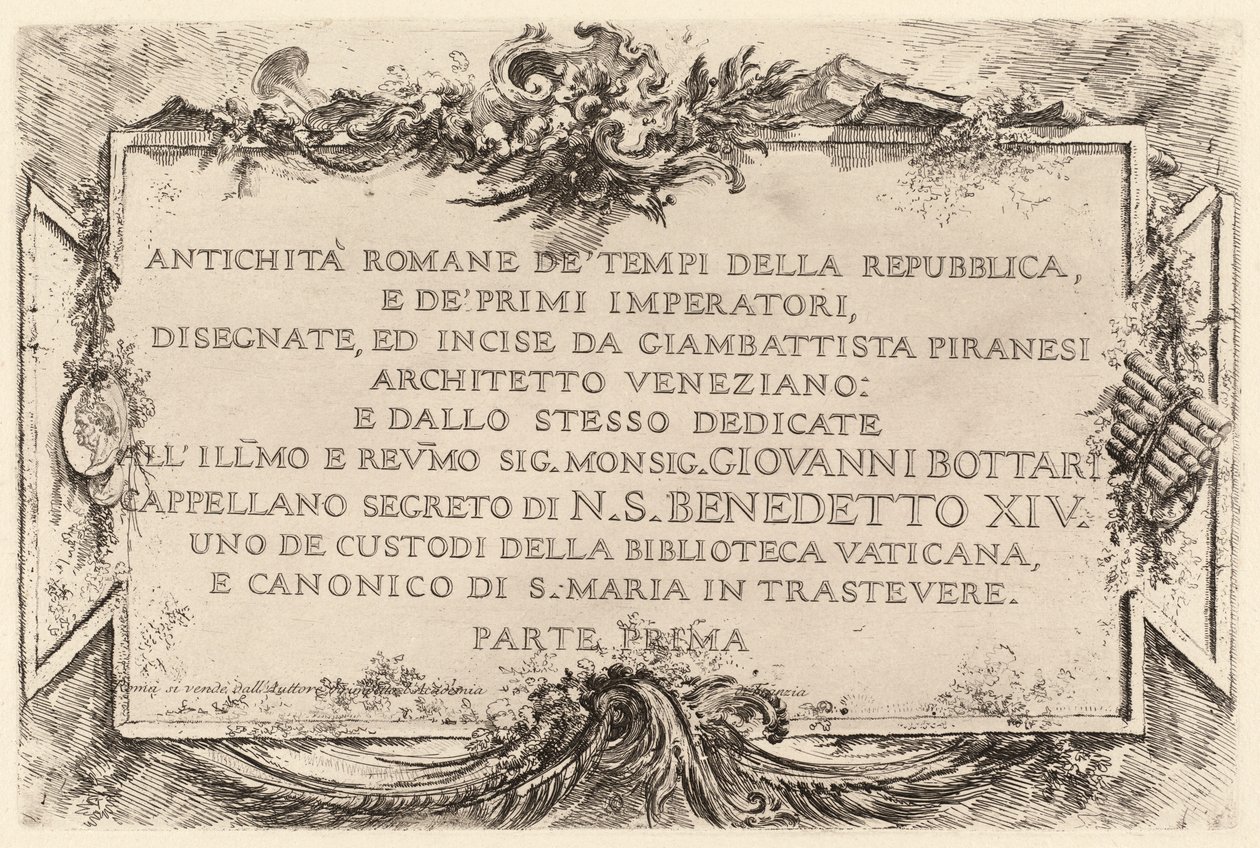 Frontispício de Giovanni Battista Piranesi