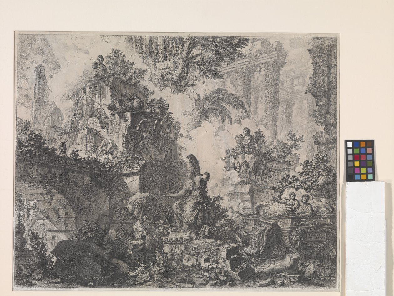 Frontispício com Estátua de Minerva (gravura) de Giovanni Battista Piranesi