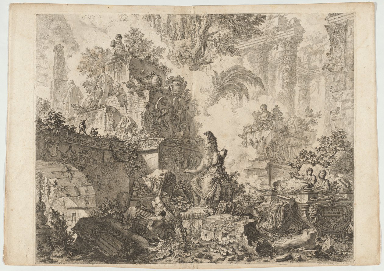 Frontispício, com Estátua de Minerva de Giovanni Battista Piranesi