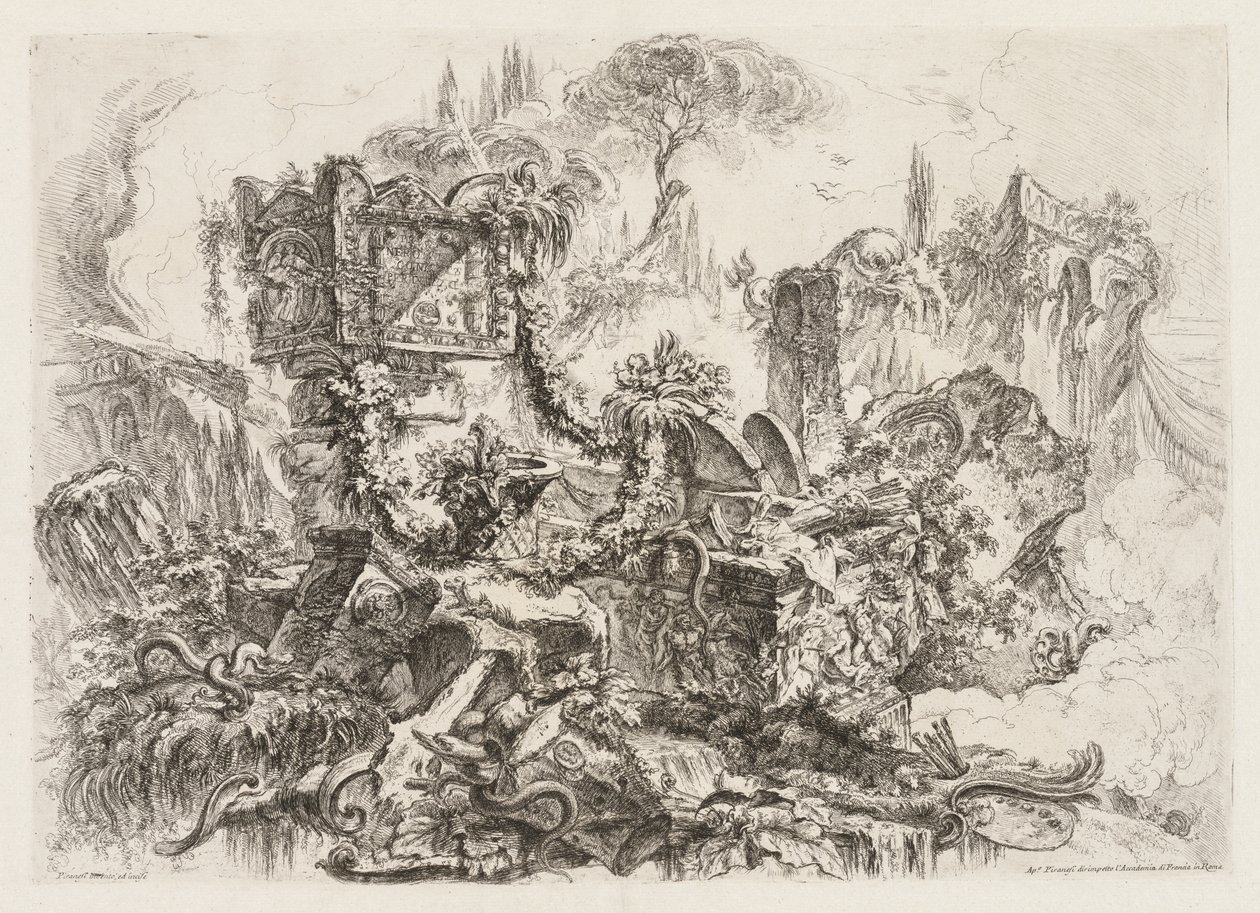Groteschi: Ruínas com Serpentes de Giovanni Battista Piranesi