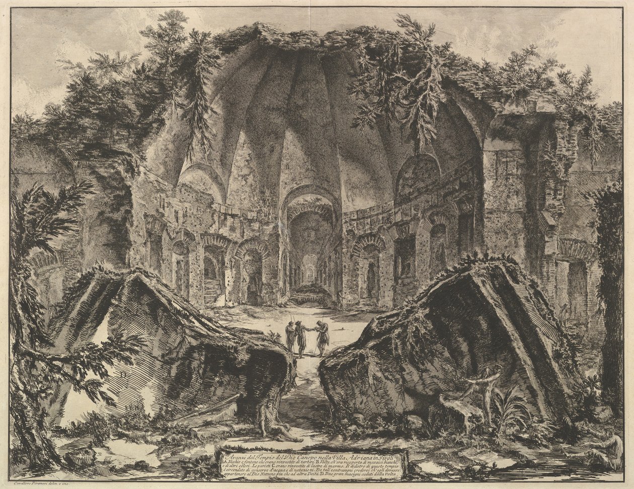 Villa Adriano: as sobras de Canopus do templo de Deus Canopus na vila de Adriano em Tivo ..., ca. 1769 de Giovanni Battista Piranesi