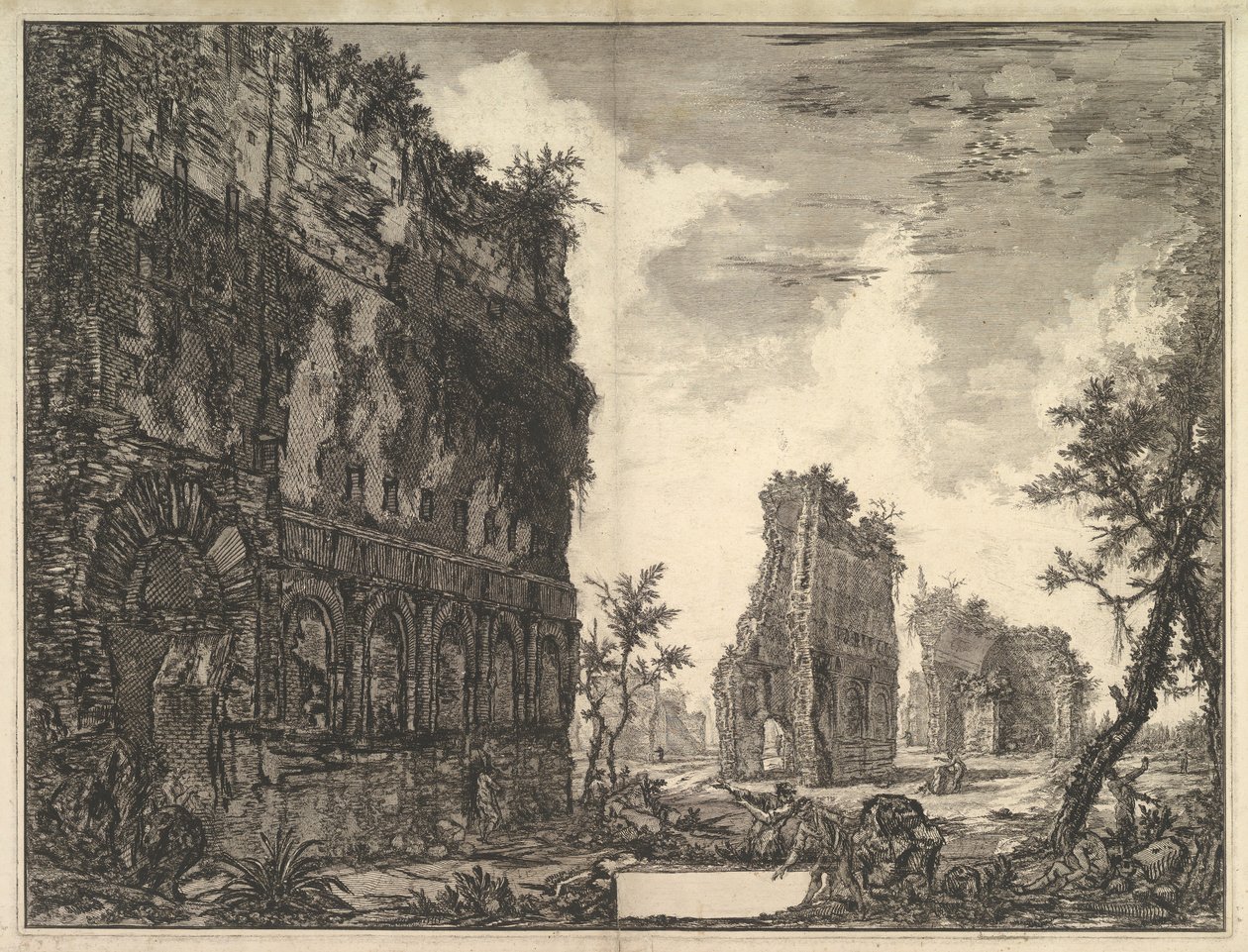 Villa Adriana: Praça de Ouro Praça de Ouro Vista das sobras do Circonfe ..., ca. 1776 de Giovanni Battista Piranesi