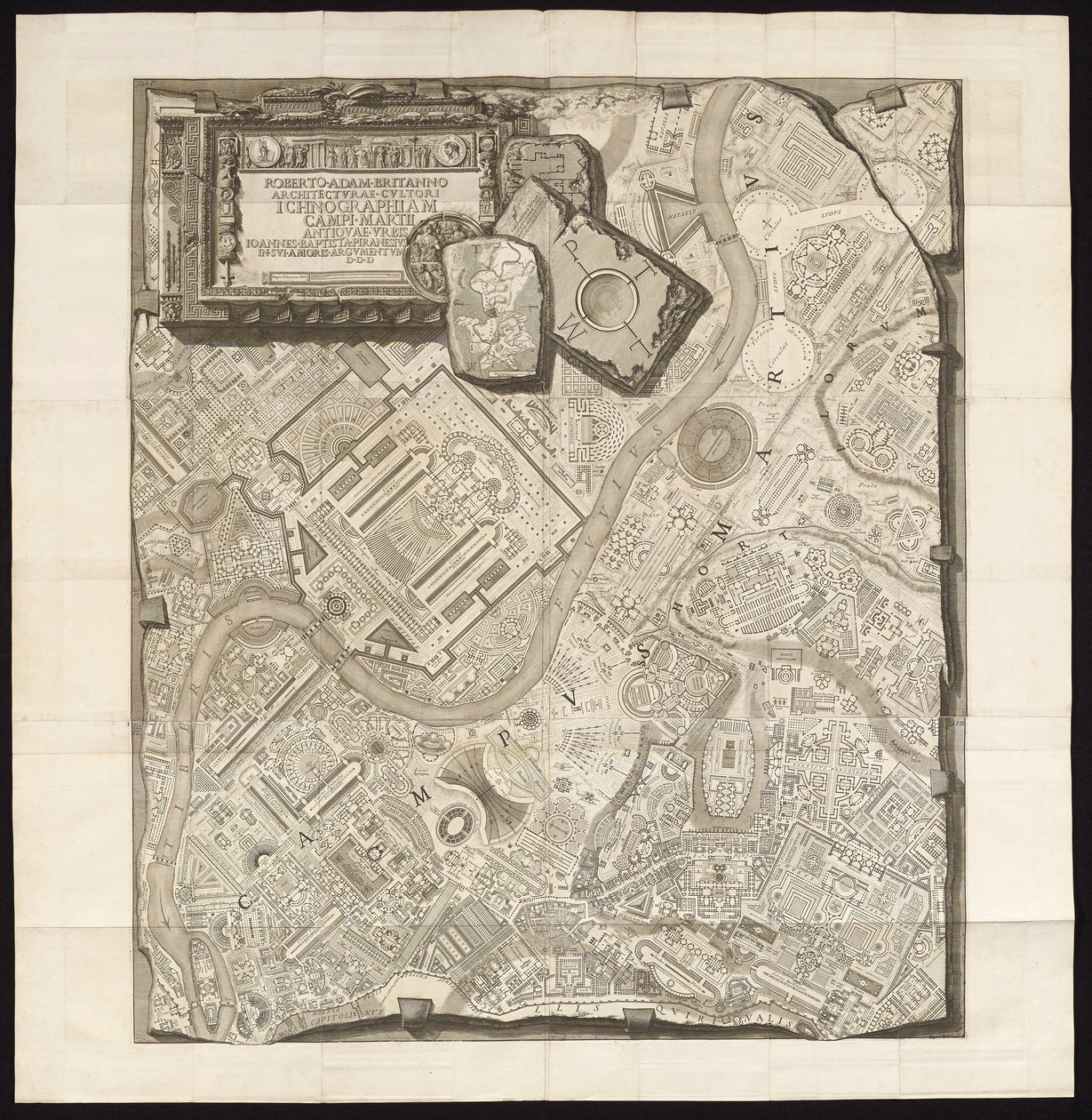 ICHNOGRAPHIAM CAMPI MARTII ANTIQUAE URBIS (Ichnographia of the Campus Martius of the Ancient City) de Giovanni Battista Piranesi