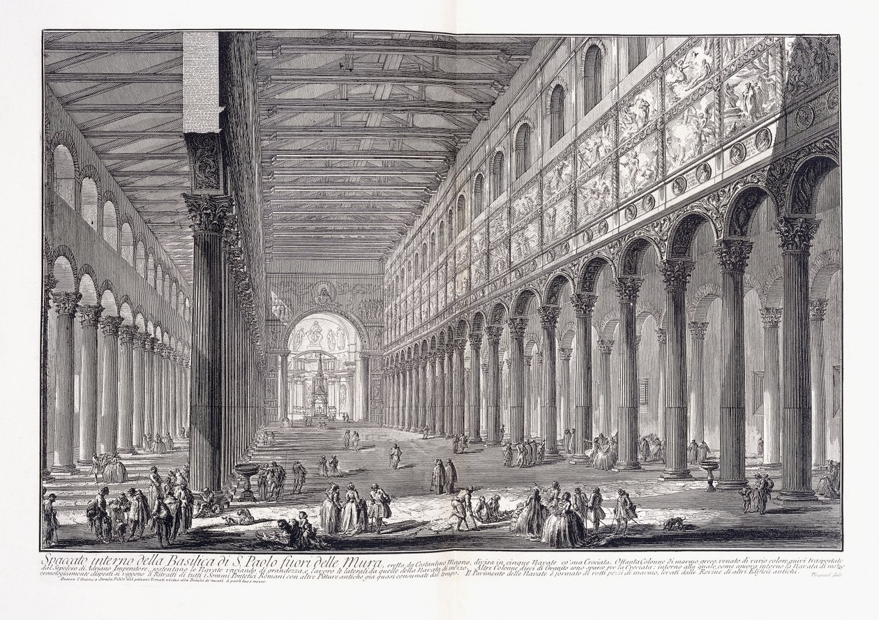 Interior da basílica de São Paulo fora dos muros de Giovanni Battista Piranesi