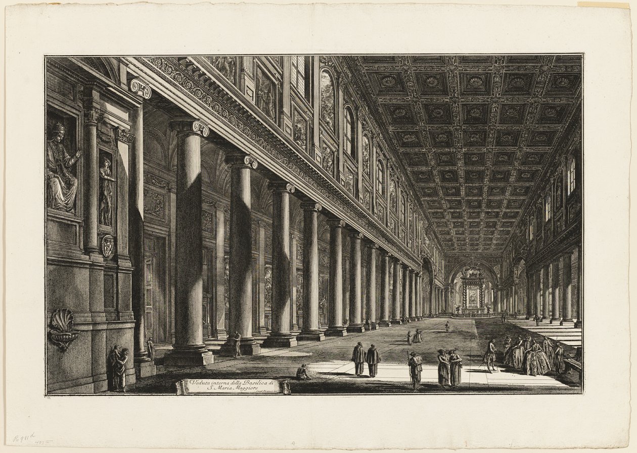 Vista interior da Basílica de S. Maria Maggiore, de Vistas de Roma de Giovanni Battista Piranesi