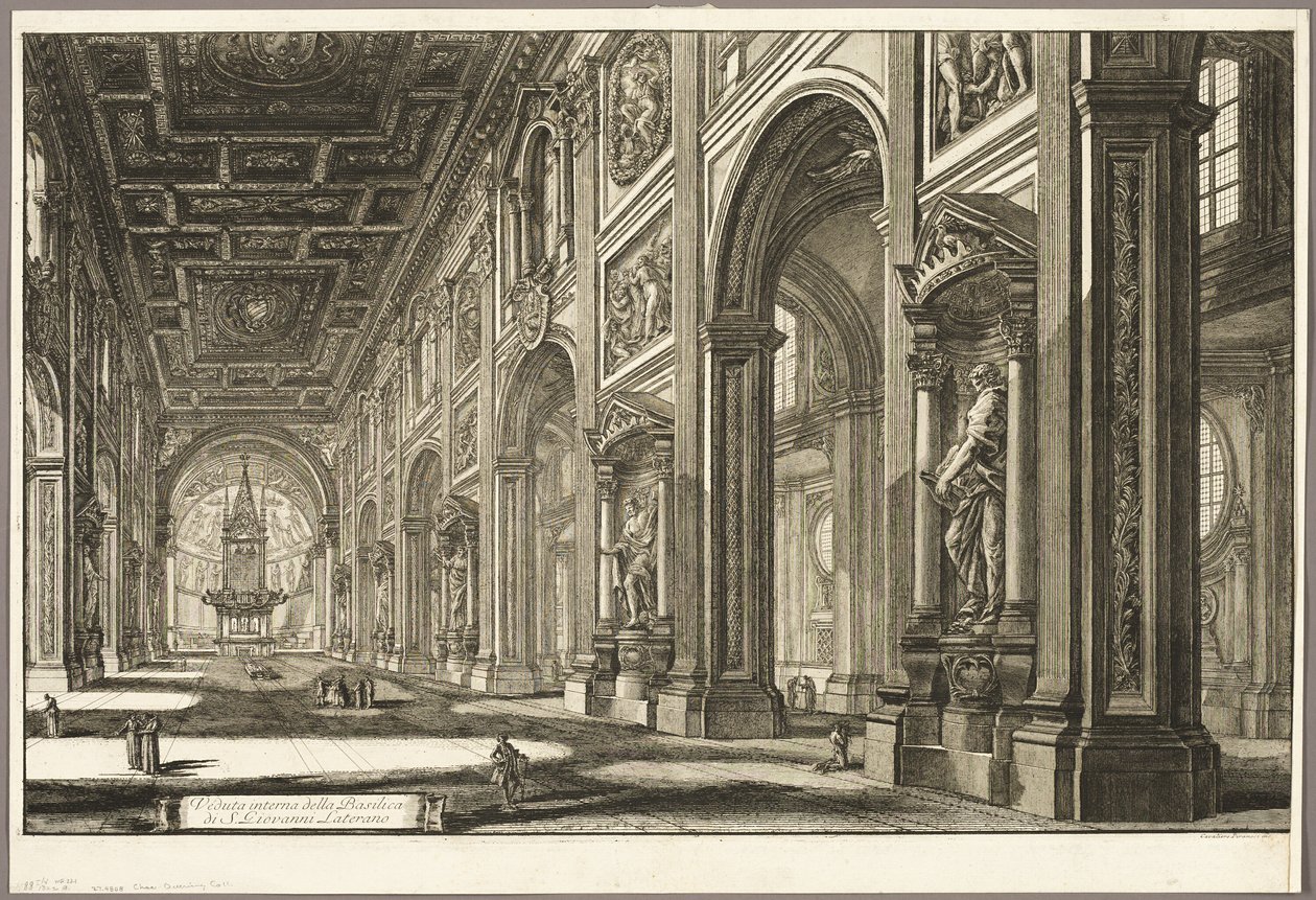 Vista interior da Basílica de São João de Latrão, de Vistas de Roma de Giovanni Battista Piranesi