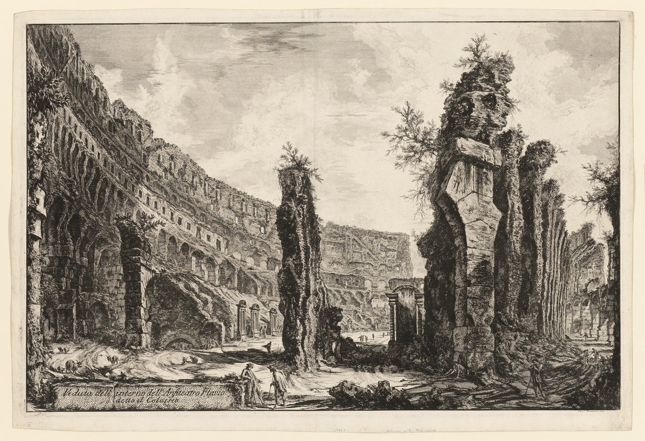 Vista interior do Coliseu, de Vistas de Roma de Giovanni Battista Piranesi