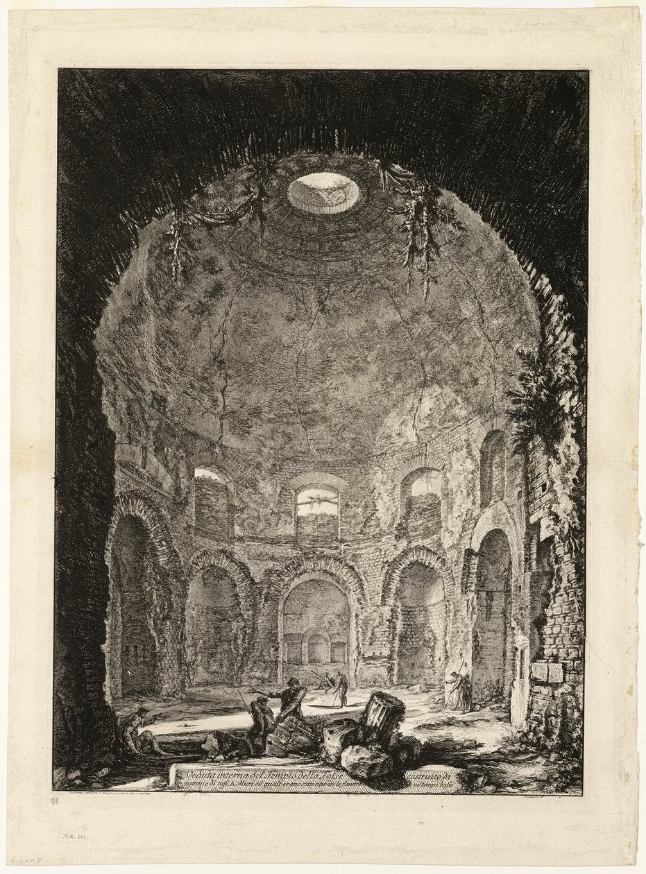 Vista interior do chamado Tempio della Tosse [Templo da Tosse], de Vistas de Roma de Giovanni Battista Piranesi