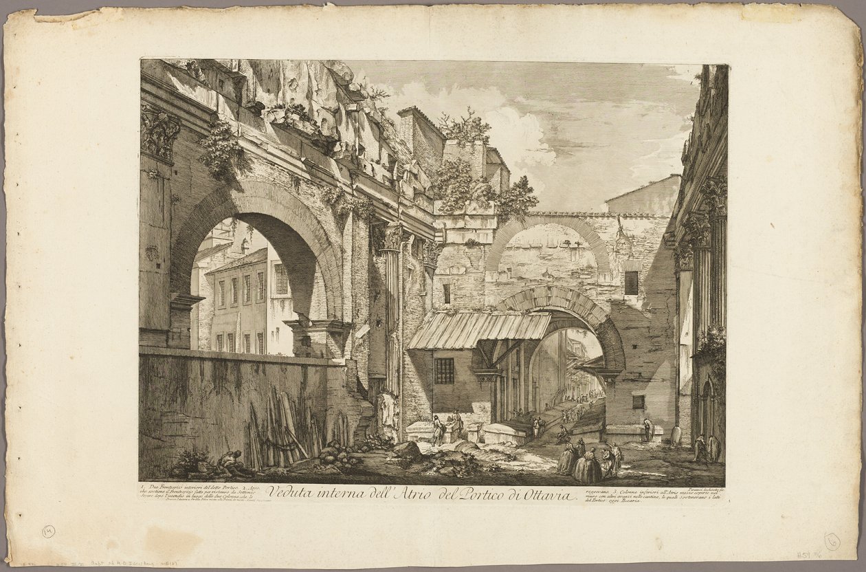Vista interna do Átrio do Pórtico de Octavia, de Vistas de Roma de Giovanni Battista Piranesi