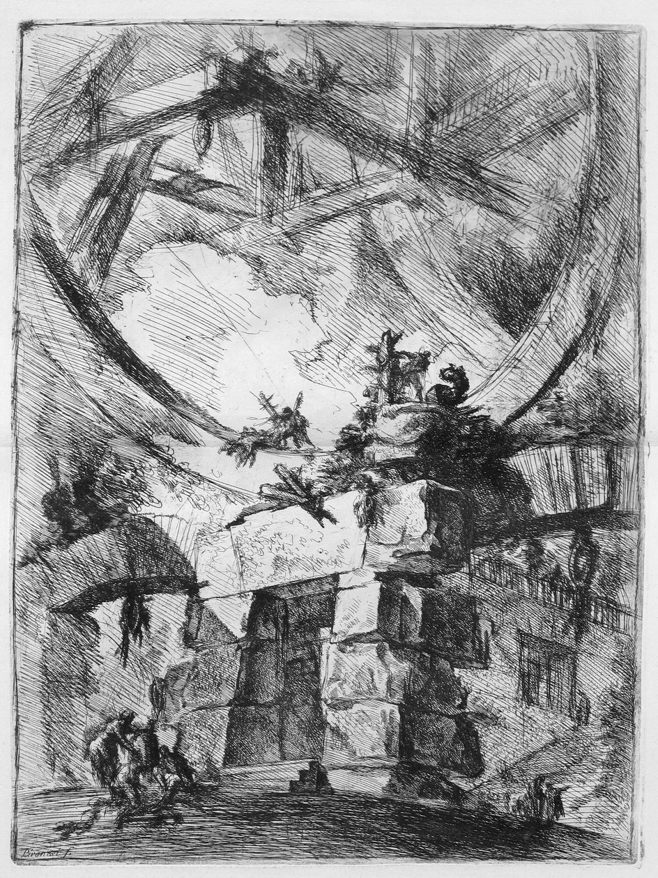 As Prisões da Invenção, placa IX: A Roda Gigante de Giovanni Battista Piranesi