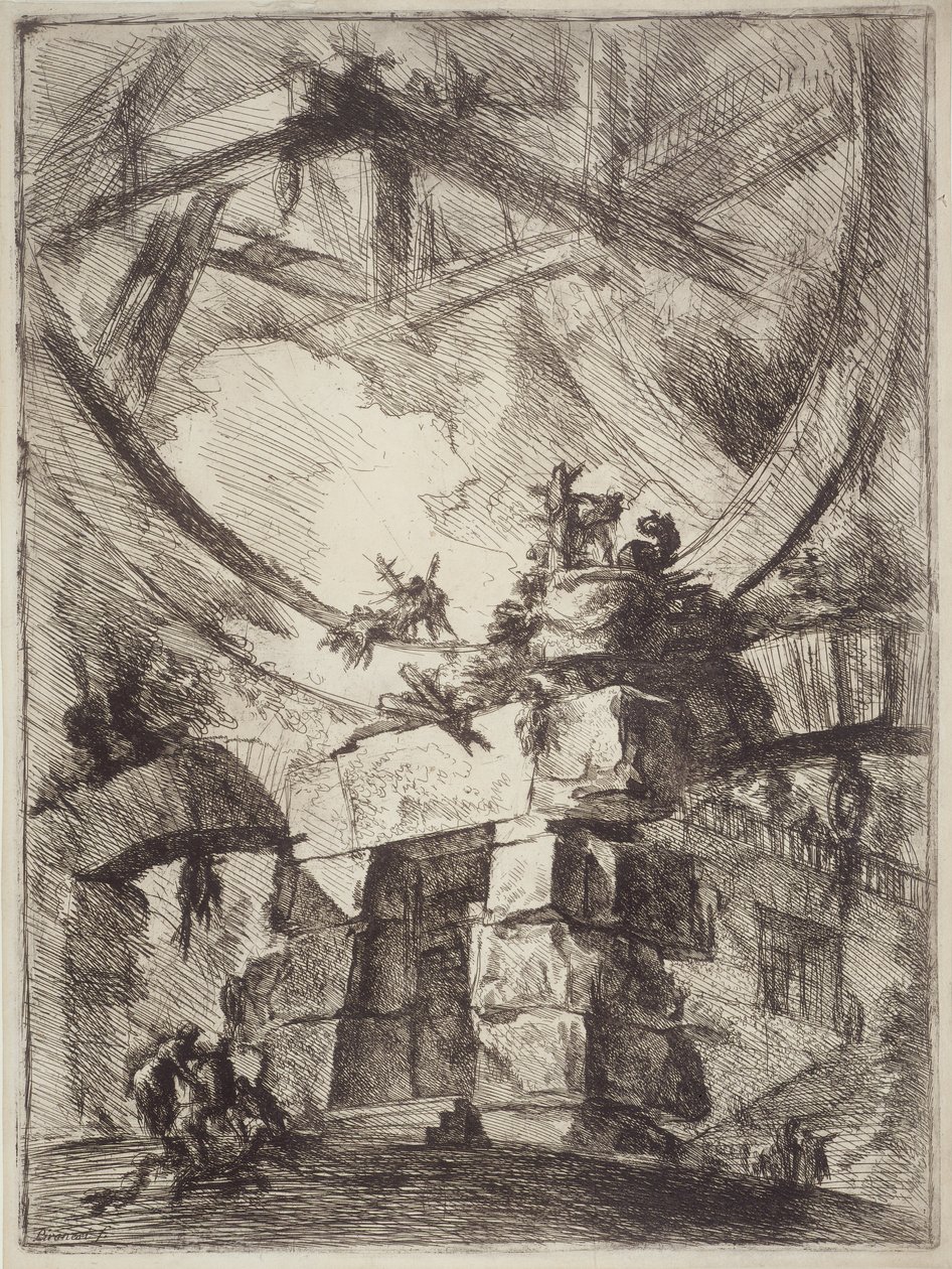 As Prisões da Invenção, placa IX: A Roda Gigante de Giovanni Battista Piranesi