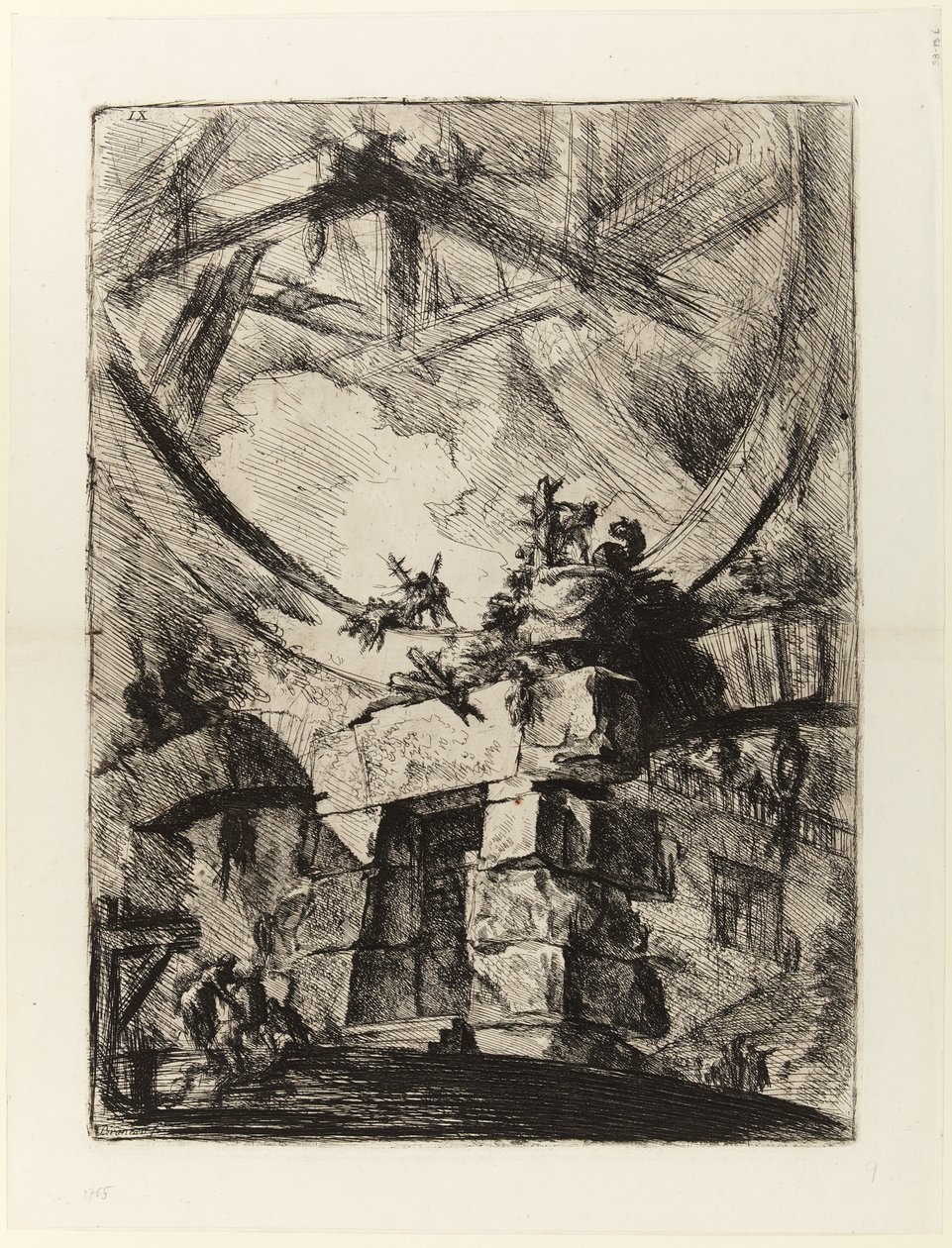 As Prisões da Invenção, placa IX: A Roda Gigante de Giovanni Battista Piranesi