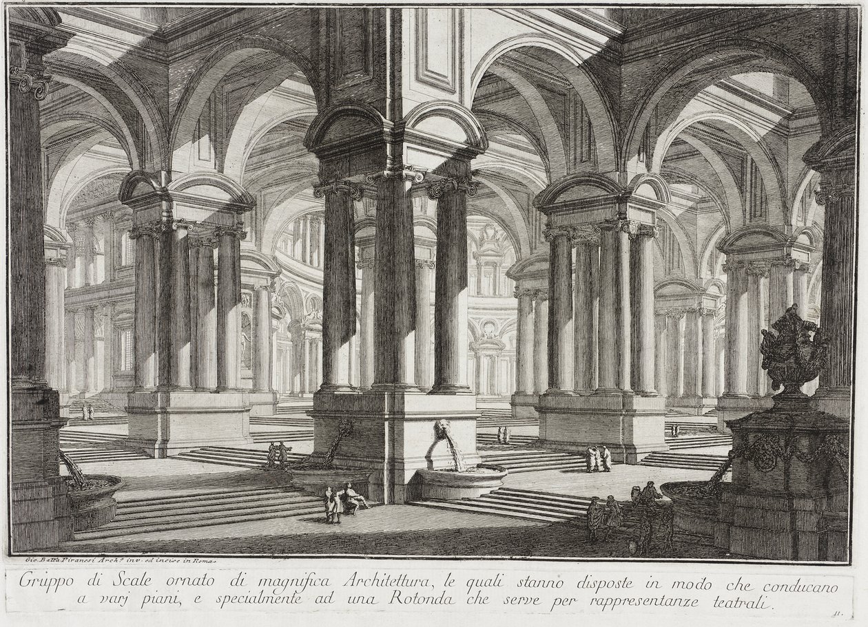 Magnífico espaço arquitectónico de Giovanni Battista Piranesi