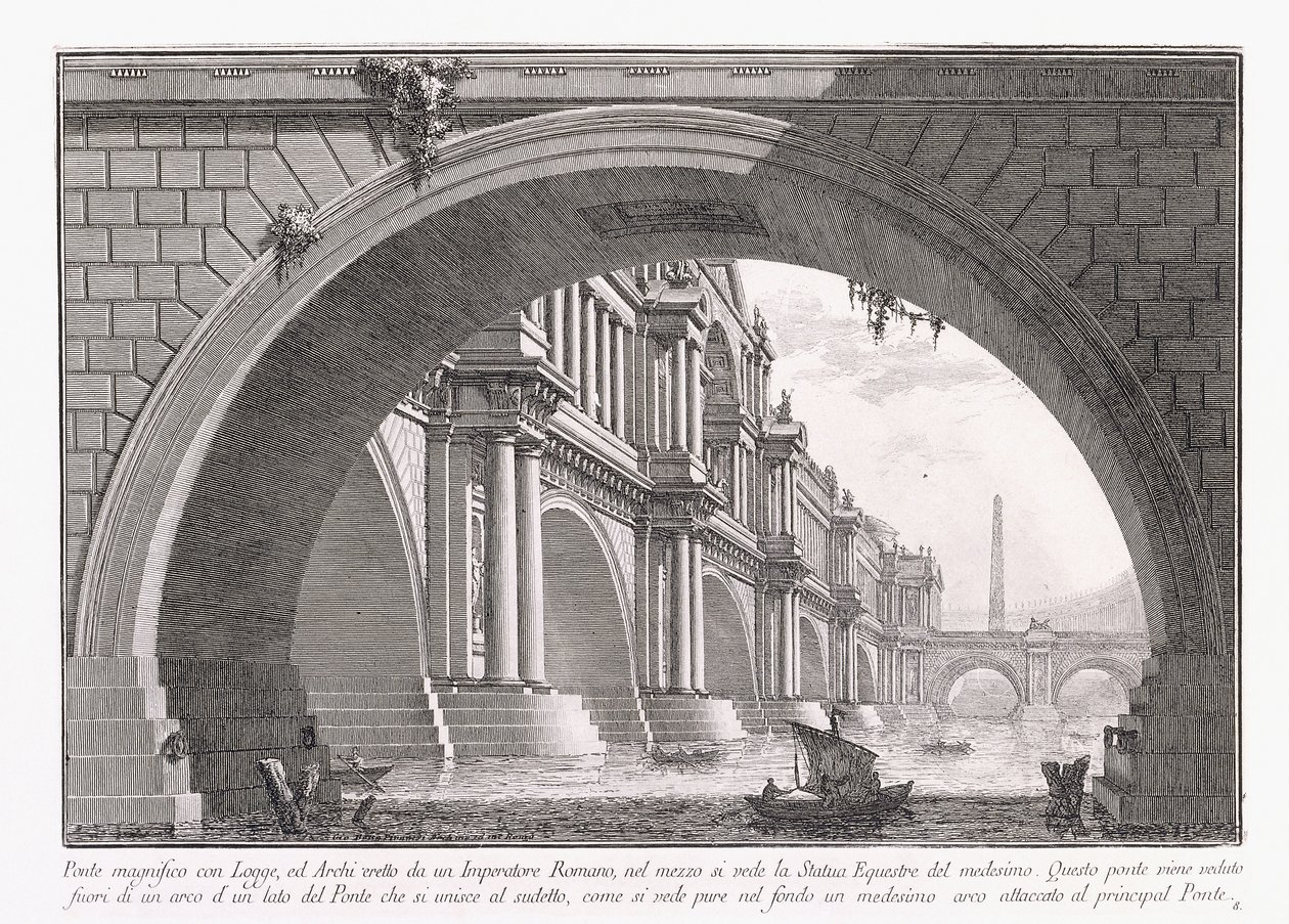 Ponte Magnífica com Loggia de Giovanni Battista Piranesi