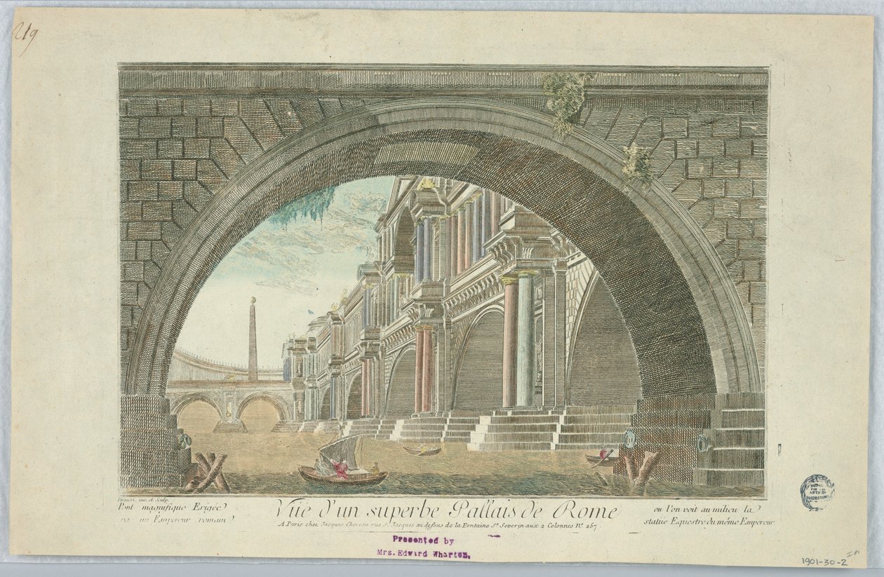 Peep-show, vista de um magnífico Pallais em Roma de Giovanni Battista Piranesi