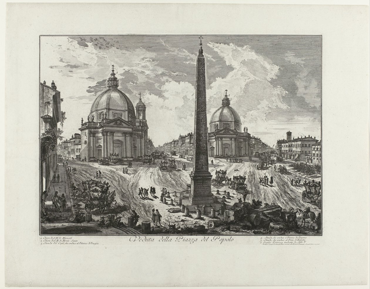 Piazza del Popolo te Rome (título no objeto) Vista da Piazza del Popolo (título no objeto) Gezichten op Rome (título da série) Vistas de Roma projetadas e gravadas pelo arquiteto Giambattista Piranesi Ve (nez) iano (título da série) de Giovanni Battista Piranesi