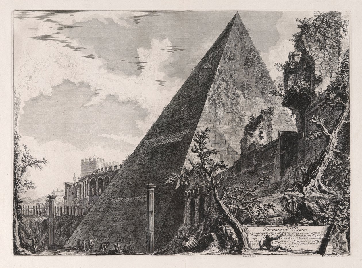 Piramide di C. Cestio (Pirâmide de Caio Cestius), de Vedute di Roma (Vistas de Roma) de Giovanni Battista Piranesi