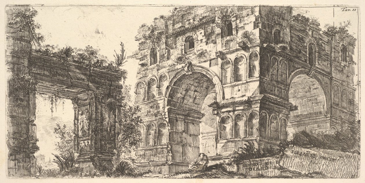 Ilustração 11: Templo de Janus Tempio di Giano da série Roman Antiquity, ca. 1748 de Giovanni Battista Piranesi