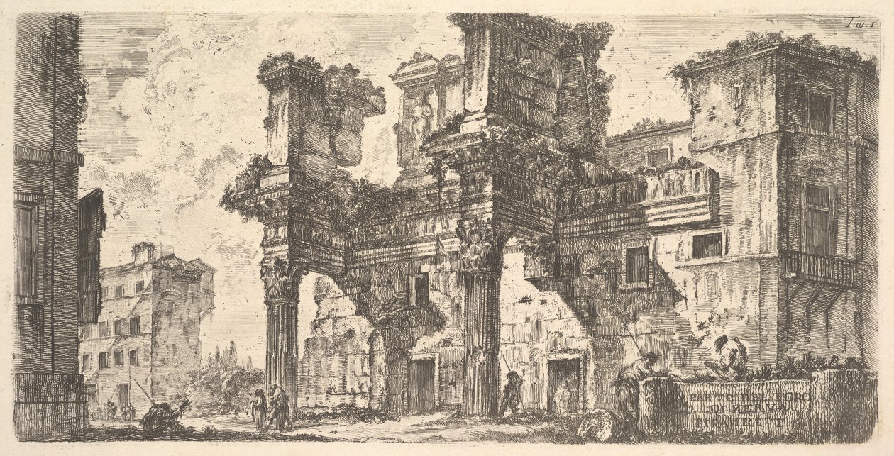 Ilustração 1: Parte do Fórum de Nerva Parte do Fórum de Nerva, ca. 1748 de Giovanni Battista Piranesi