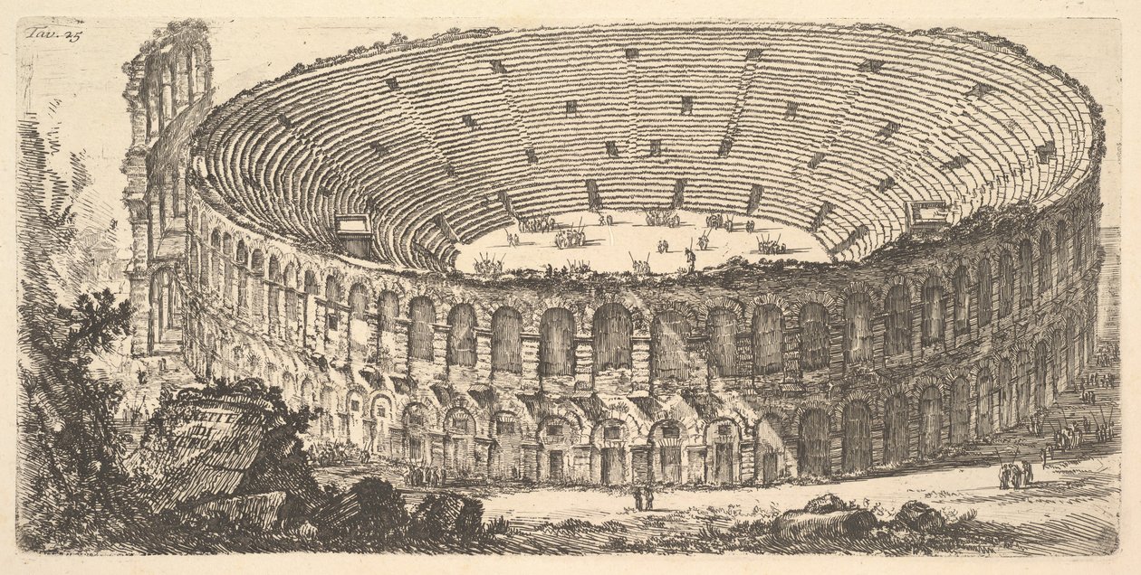 Ilustração 25: Anfiteatro de Verona Verona Amphitheatre, aprox. 1748 de Giovanni Battista Piranesi