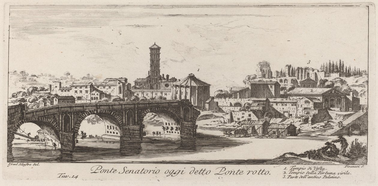 Ponte Senatorio hoje chamado Ponte Rotto de Giovanni Battista Piranesi