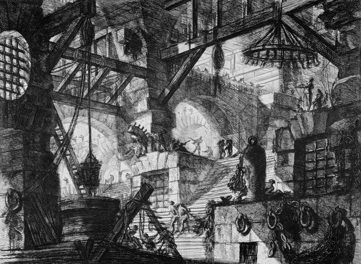 Prisioneiros numa plataforma saliente de Giovanni Battista Piranesi