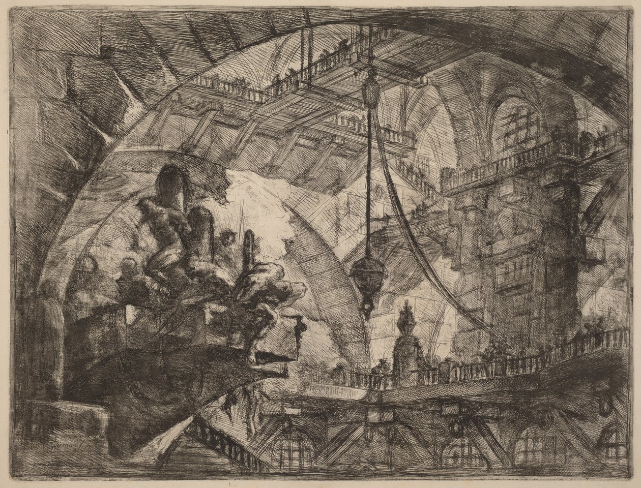 Prisioneiros numa plataforma saliente de Giovanni Battista Piranesi