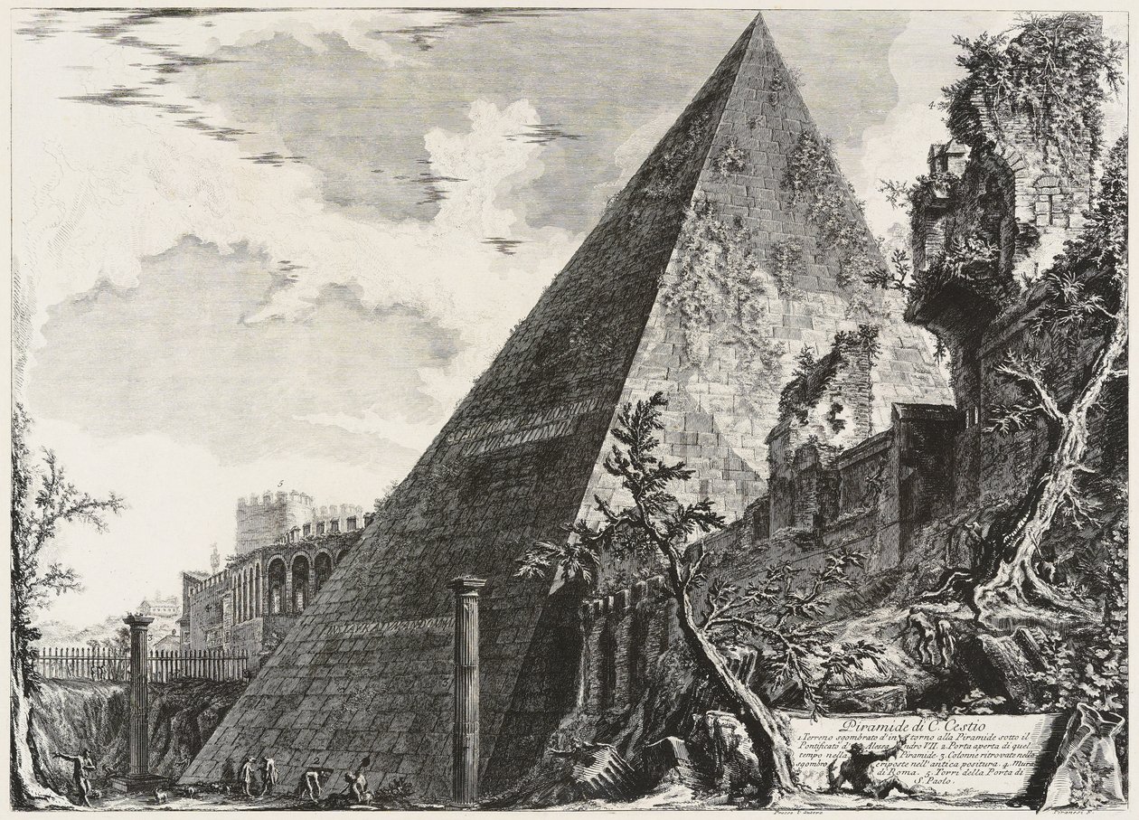Pirâmide de Caio Céstio de Giovanni Battista Piranesi