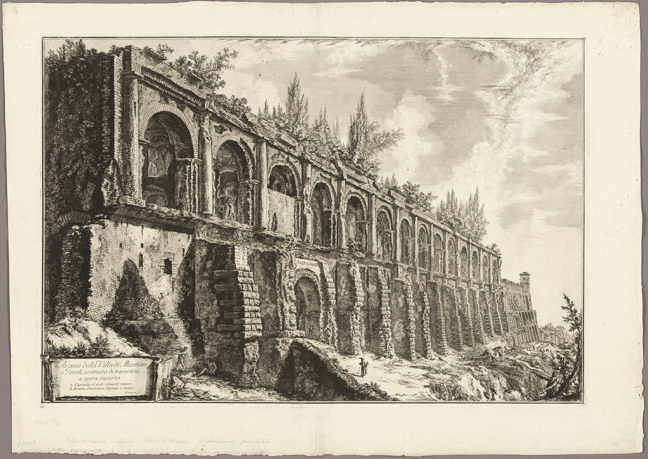 Restos da Villa de Mecenas em Tivoli, de Vistas de Roma de Giovanni Battista Piranesi