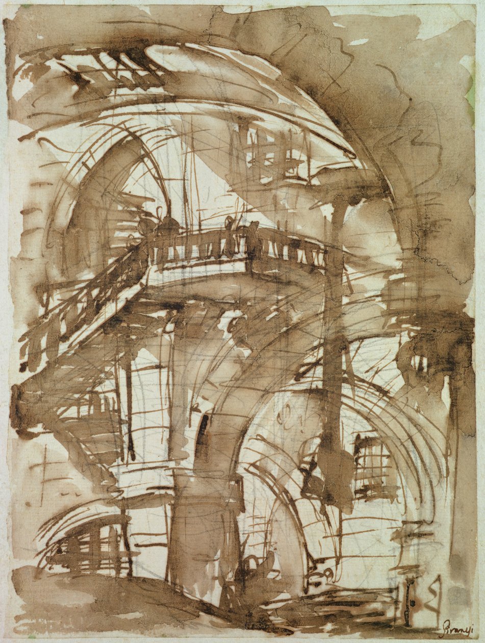 Prisão Romana, c.1744-5 (caneta e lavar sobre lápis) de Giovanni Battista Piranesi