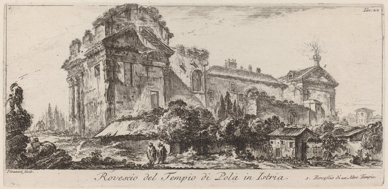 Reverso do Templo de Pula na Ístria de Giovanni Battista Piranesi