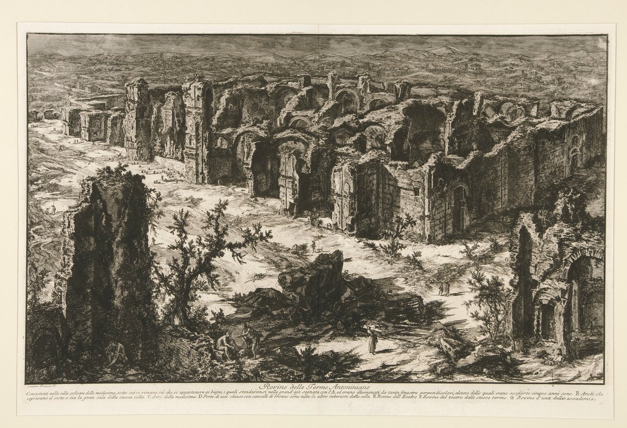 Ruínas das Termas Antoninas [Termas de Caracalla], de Vistas de Roma de Giovanni Battista Piranesi