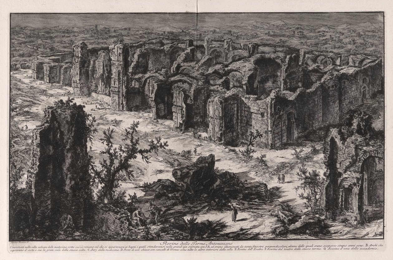 Rovine delle Terme Antoniniane (Ruínas dos Banhos Antoninos [Banhos de Caracalla]), de Vedute di Roma (Vistas de Roma) de Giovanni Battista Piranesi