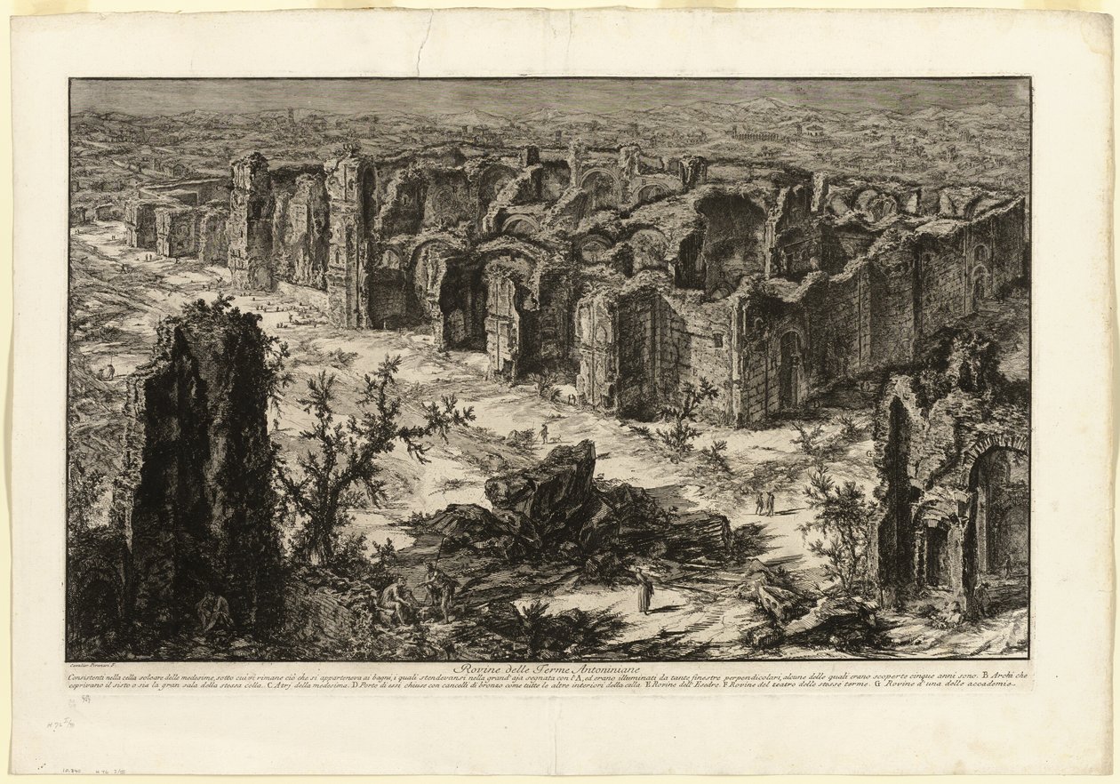 Ruínas das Termas Antoninas [Termas de Caracalla], de Vistas de Roma de Giovanni Battista Piranesi