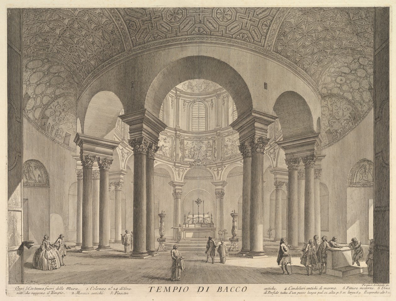 S. Constanza invocou erroneamente o Templo de Baco Vista interior do Sepulcro de S ..., ca. 1756 de Giovanni Battista Piranesi
