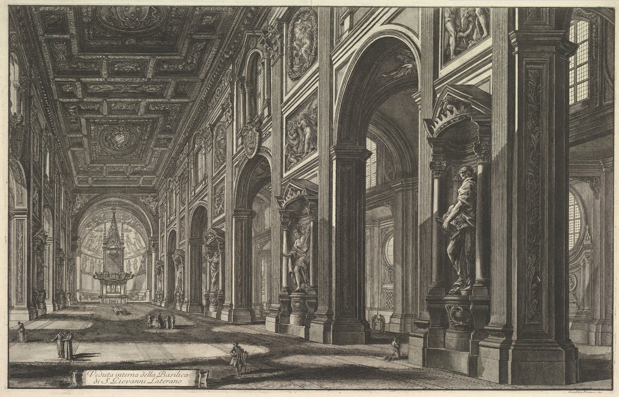 S. Giovanni em Laterano. Interior, ca. 1768 de Giovanni Battista Piranesi