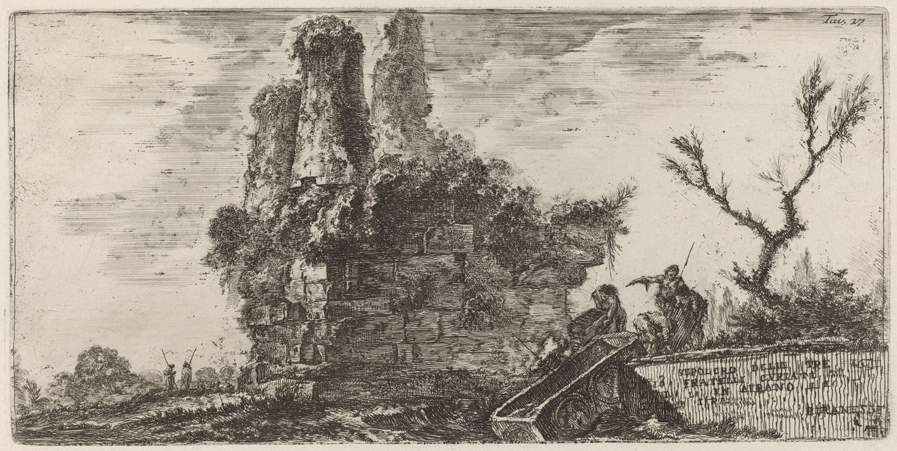 Sepulcro dos três irmãos Curiati em Albano de Giovanni Battista Piranesi
