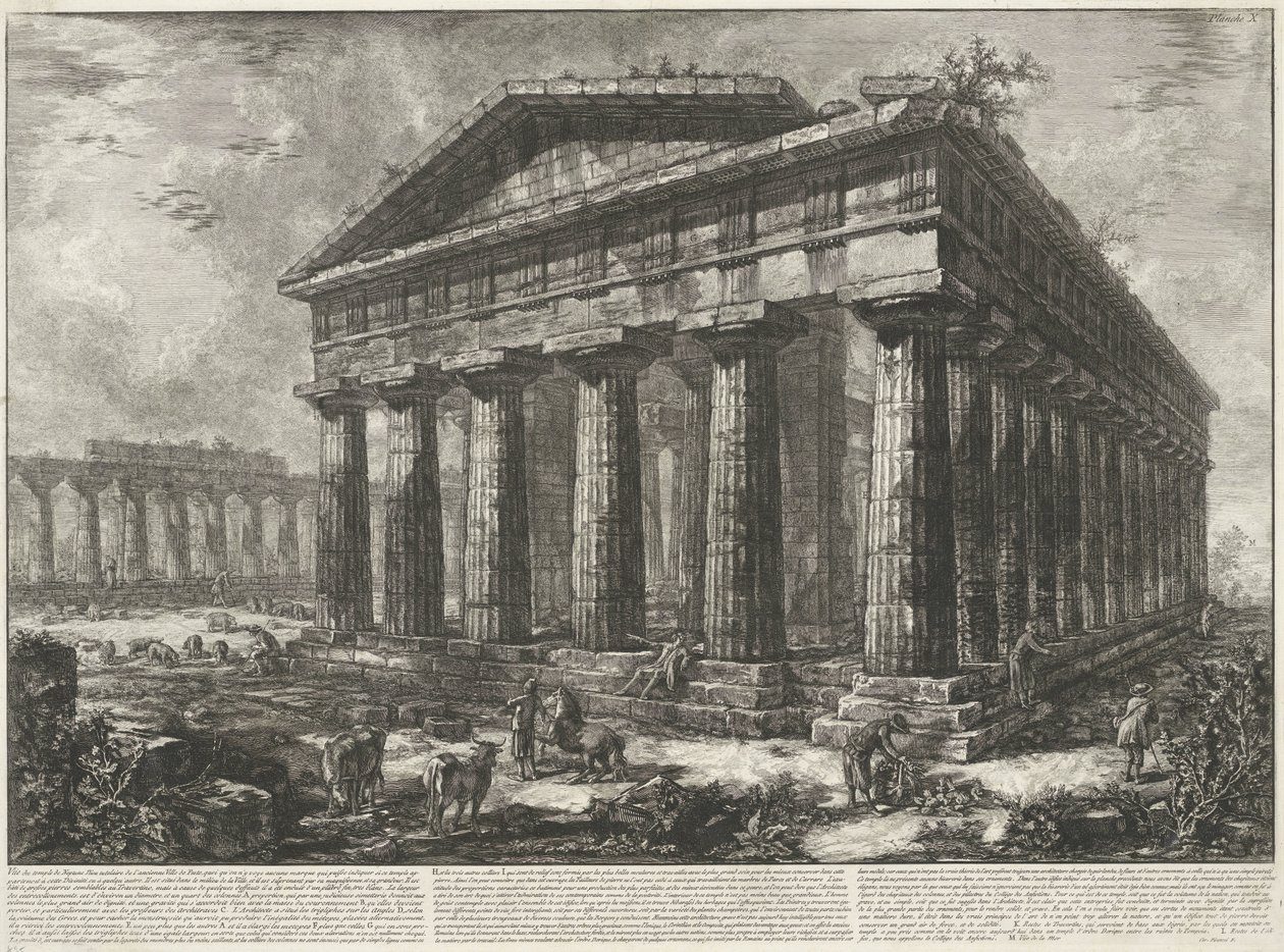 Templo de Netuno em Paestum Vue du temple de Neptune, Dieu tutélaire de l