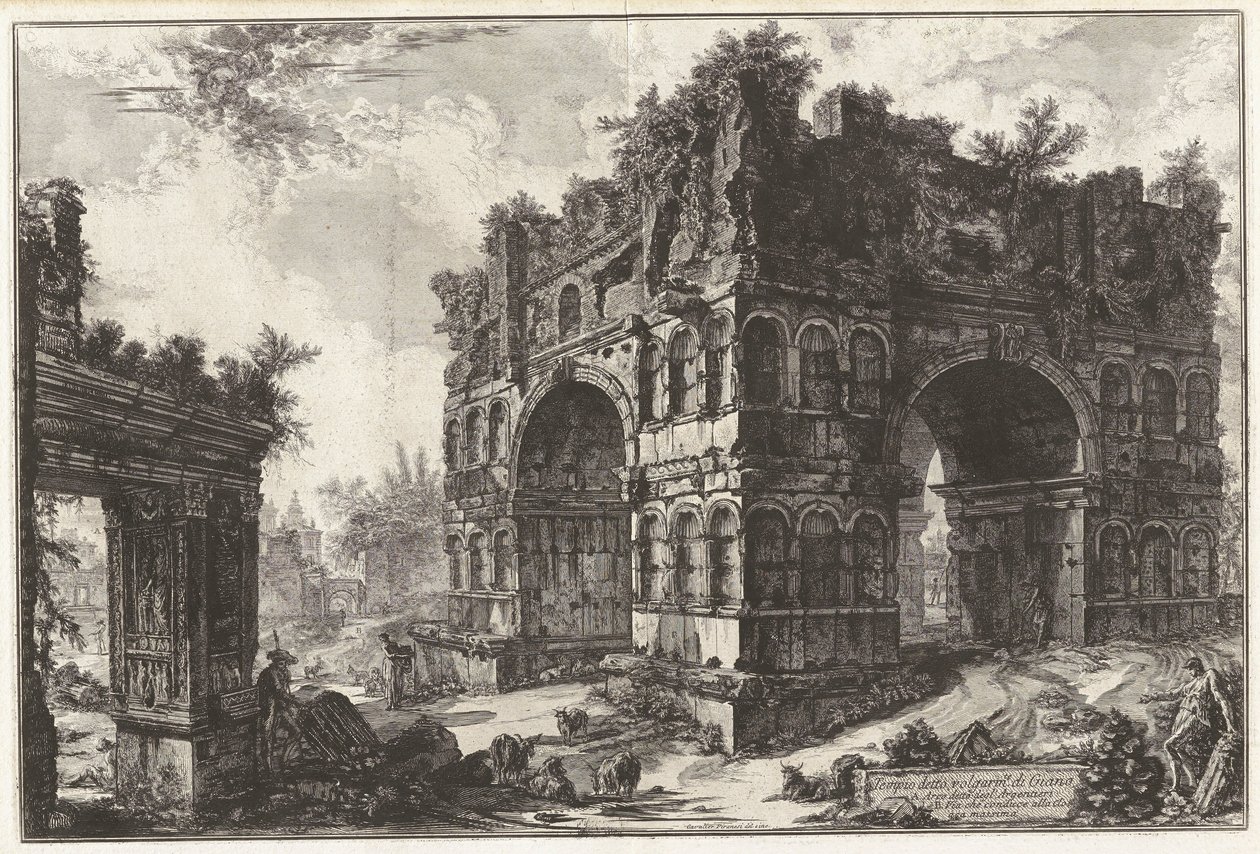 Templo chamado volgarm.te di Giano. A. Arco conhecido como degl de Giovanni Battista Piranesi