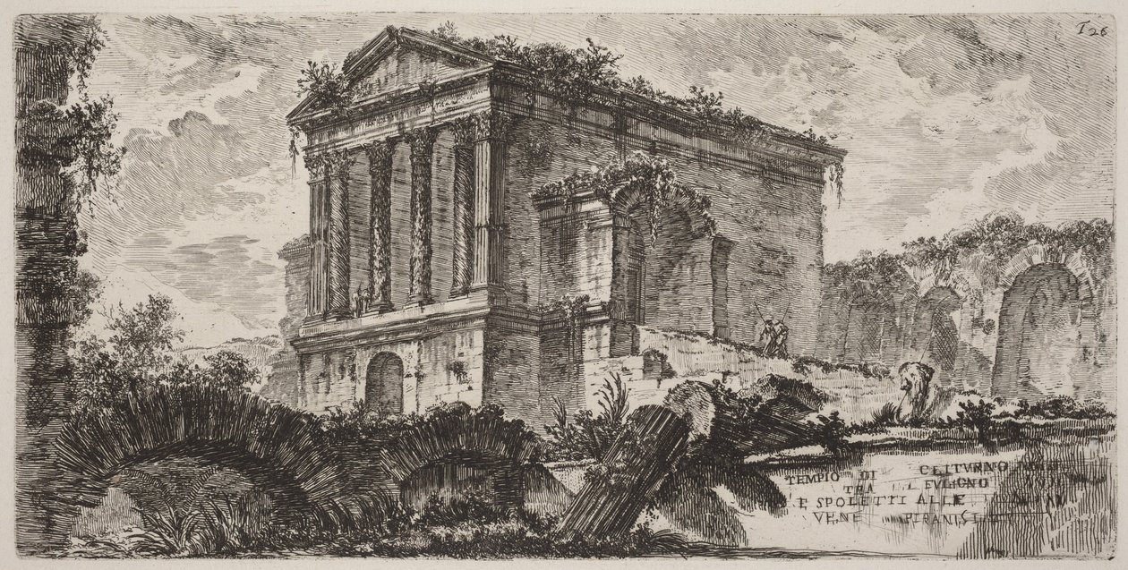 Templo de Clitunno entre Foligno e Spoleto de Giovanni Battista Piranesi
