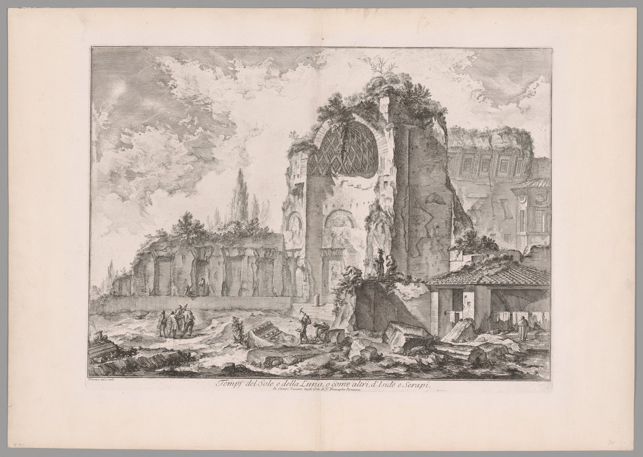 Templo do Sol e da Luna..., de Vistas de Roma (Templos do Sol e da Lua, ou como outros, de Ísis e Serápis, de Vistas de Roma) de Giovanni Battista Piranesi