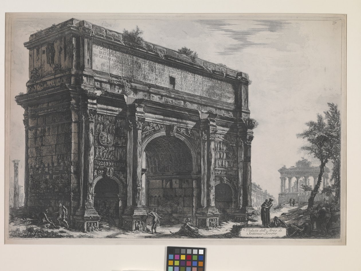 O Arco de Septimus Severus (gravura) de Giovanni Battista Piranesi