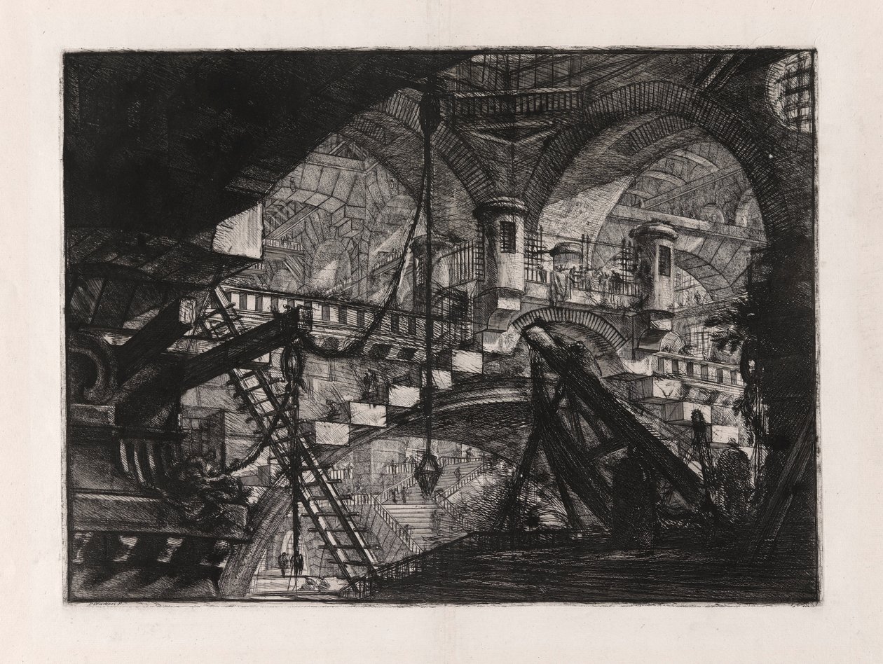 O Arco com Ornamento de Concha, placa 11 de Carceri d de Giovanni Battista Piranesi
