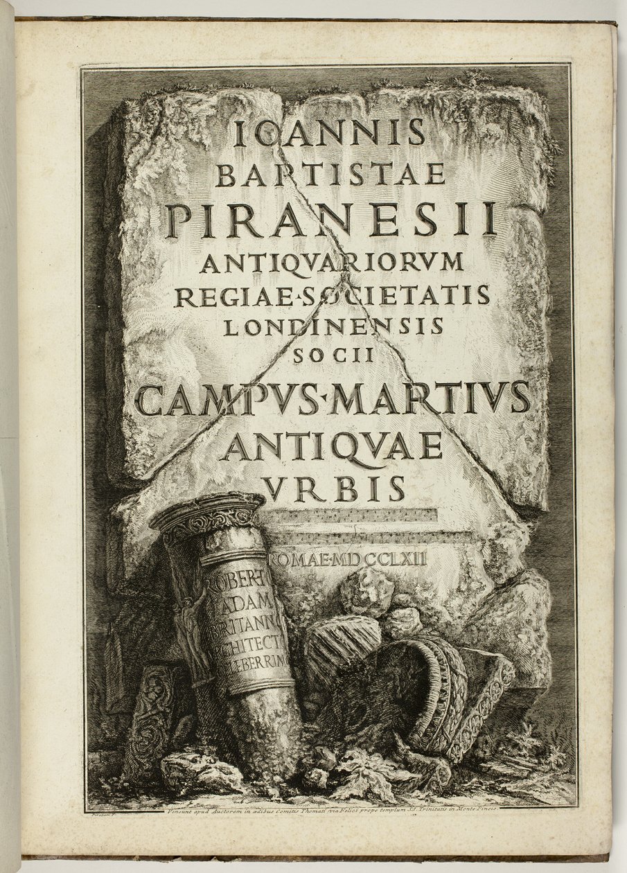 O Campus Martius da Roma Antiga, a Obra de G.B. Piranesi, membro da Royal Society of Antiquaries, Londres de Giovanni Battista Piranesi