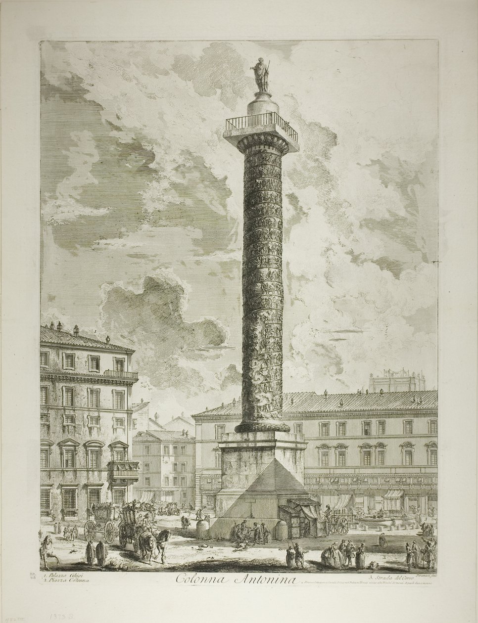 A Coluna de Marco Aurélio, de Vistas de Roma de Giovanni Battista Piranesi
