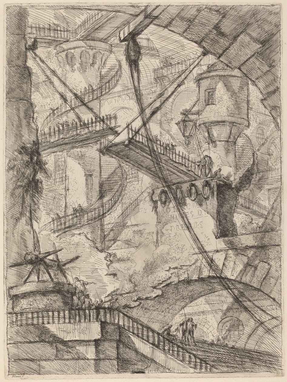A ponte levadiça de Giovanni Battista Piranesi