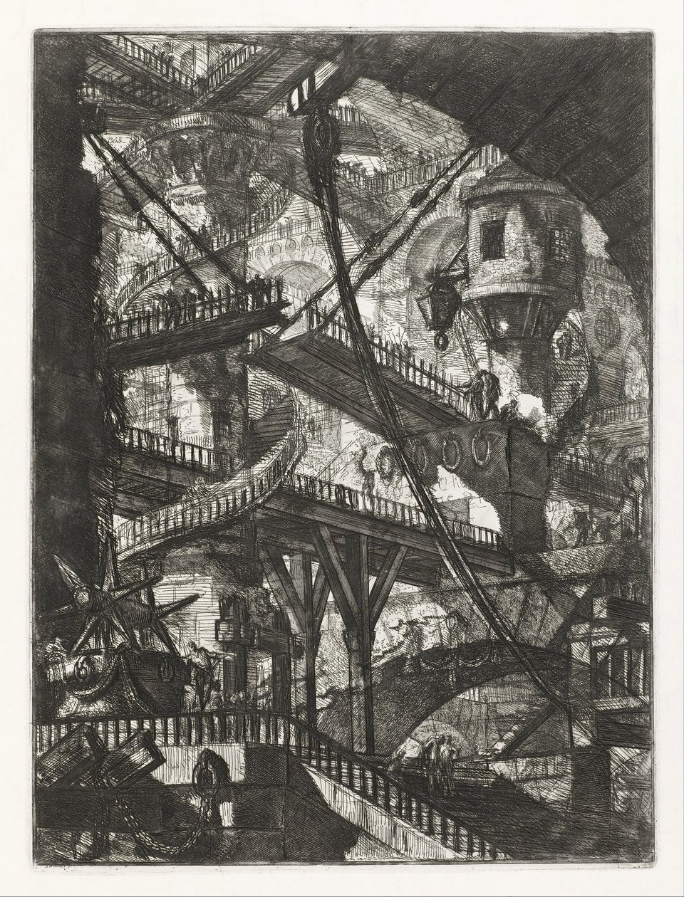 A ponte levadiça, placa VII da série Carceri d&39;Invenzione de Giovanni Battista Piranesi