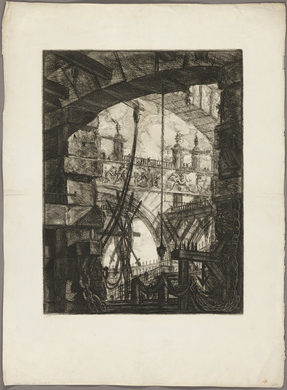 A Grand Piazza, placa 4 de Prisões Imaginárias de Giovanni Battista Piranesi
